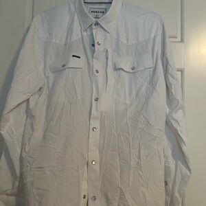 Poncho long sleeve pearl snap L slim